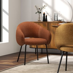 Sharp-fauteuil de table en tissu luxury terracotta (x2)