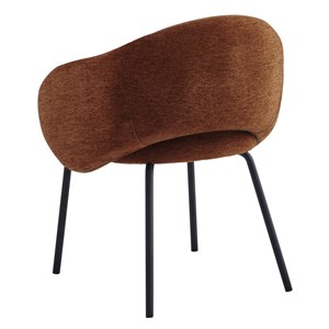 Sharp-fauteuil de table en tissu luxury terracotta (x2)