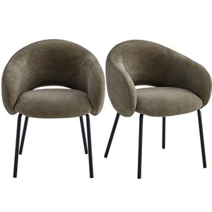 Sharp-fauteuil de table en tissu luxury taupe (x2)