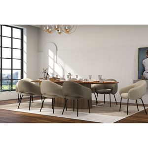 Sharp-fauteuil de table en tissu luxury taupe (x2)