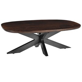 Skagen-table basse ovale en bois foncé et métal