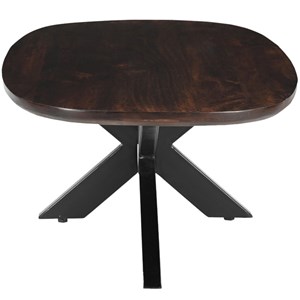 Skagen-table basse ovale en bois foncé et métal