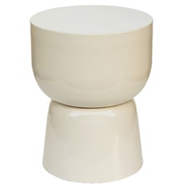 Kian-table basse d'appoint acier laqué ivory