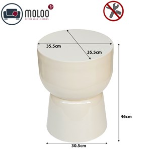 Kian-table basse d'appoint acier laqué ivory