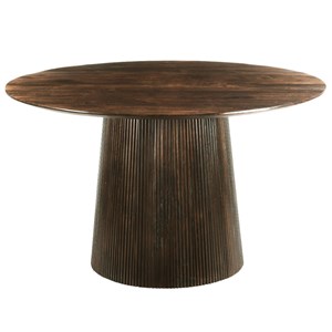 Sienne-table à manger ronde 4 personnes d130 cm en bois massif brun