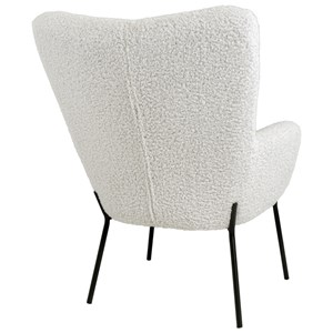 Boris-fauteuil vintage  en tissu bouclé écru