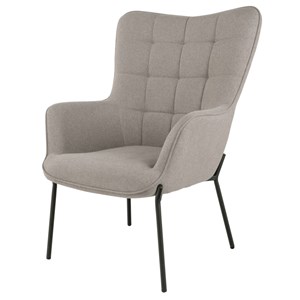 Boris-fauteuil vintage  en tissu bouclé taupe