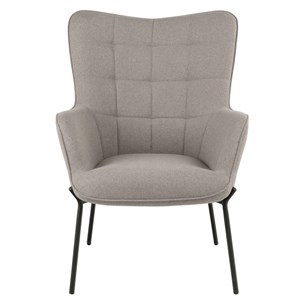 Boris-fauteuil vintage  en tissu bouclé taupe