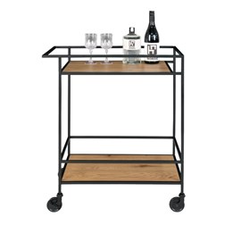 Chic-desserte à roulettes chêne et métal