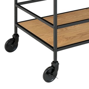 Chic-desserte à roulettes chêne et métal