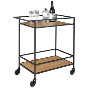 Chic-desserte à roulettes chêne et métal