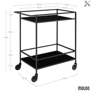 Chic-desserte à roulettes noir