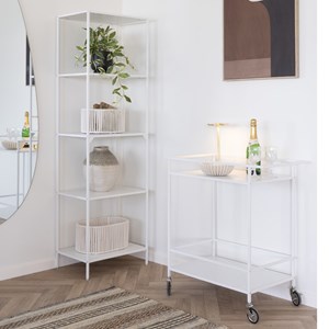 Chic-desserte à roulettes blanche