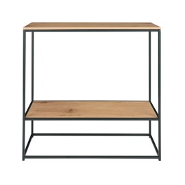 Chic-console décor chêne et métal 80x80 cm