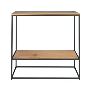 Chic-console décor chêne et métal 80x80 cm