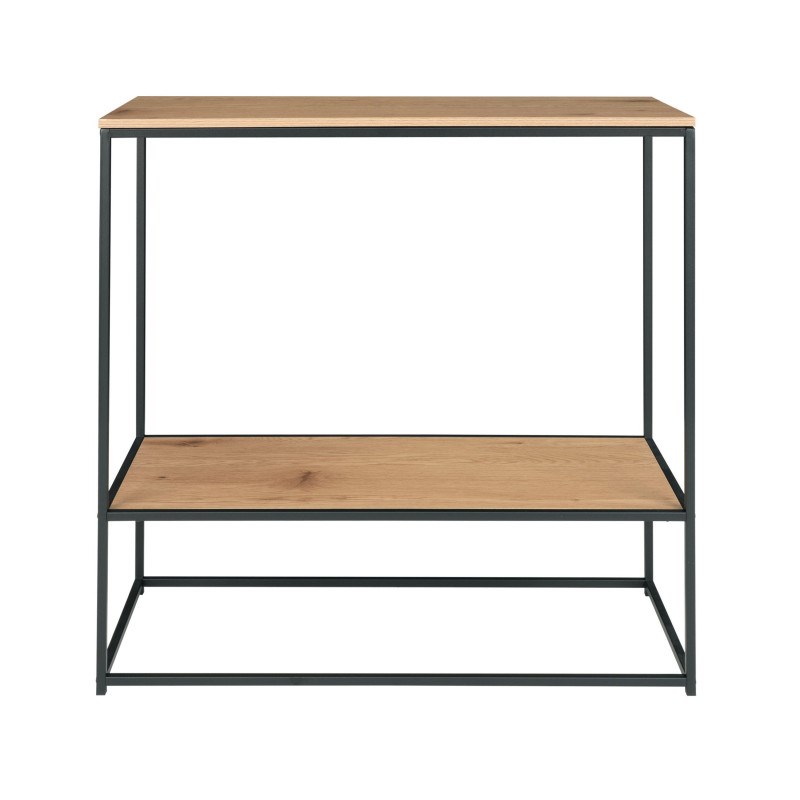 Chic-console décor chêne et métal 80x80 cm