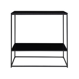 Chic-console noire et métal 80x80 cm