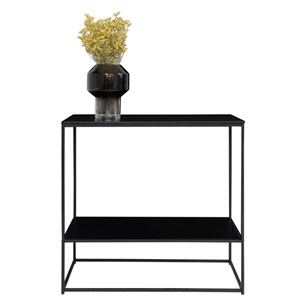 Chic-console noire et métal 80x80 cm