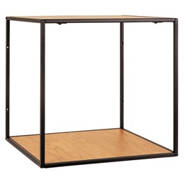 Chic-étagère murale décor chêne et métal 36x36 cm