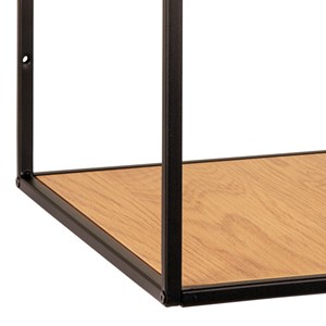 Chic-étagère murale décor chêne et métal 36x36 cm