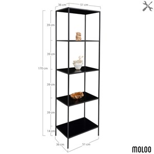 Chic-étagère, 5 étagères noire 51x170 cm