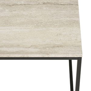 Chic- table basse décor travertin et métal 90x60 cm