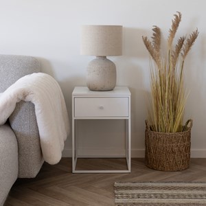 Chic-table d'appoint 1 tiroir blanc 40x55 cm