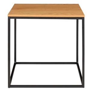 Chic-table d'appoint décor chêne et métal 45x45 cm