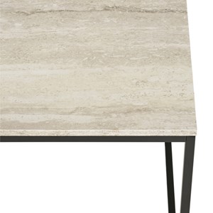 Chic-table d'appoint décor travertin et métal 45x45 cm
