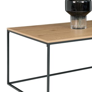 Chic-table basse décor chêne et métal 90x60 cm