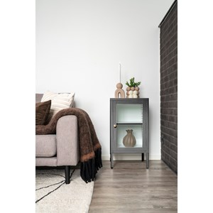 City-rangement 1 porte vitrée métal gris 38x70 cm