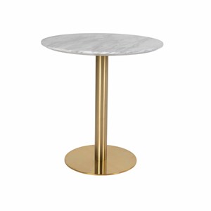 Cooper-table à manger ronde 2 personnes ø70, décor marbre et laiton
