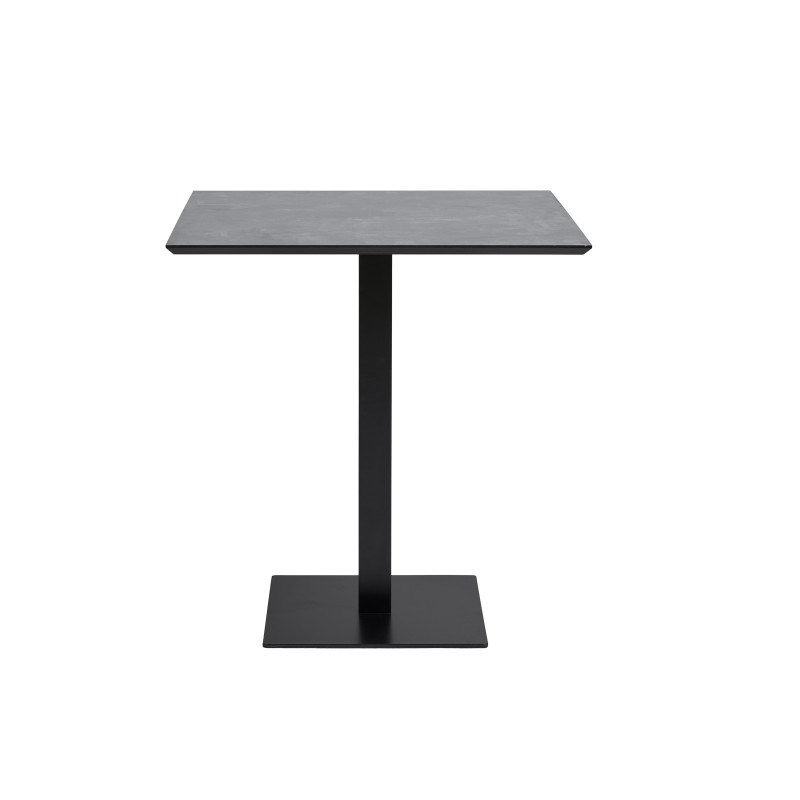 Fado-table de café 2 personnes décor pierre et acier 70x70 cm