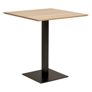 Fado-table de café 2 personnes décor bois et acier 70x70 cm