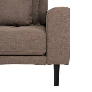 Fred- canapé d'angle méridienne à gauche en tissu marron