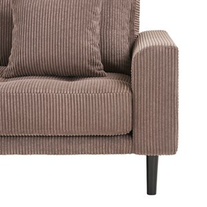 Fred- canapé d'angle méridienne à gauche en velours côtelé taupe