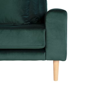 Fred- canapé d'angle méridienne à gauche en velours vert sapin