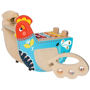 Poule musicale en bois