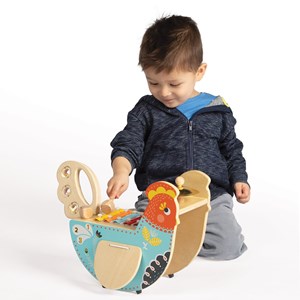 Poule musicale en bois