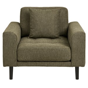 Fred- fauteuil en tissu vert olive