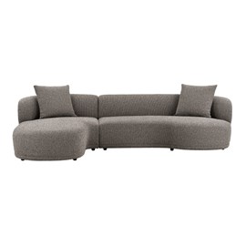 Malibu-canapé d'angle gauche en tissu taupe