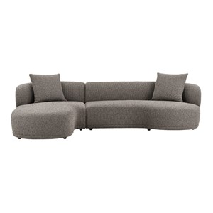 Malibu-canapé d'angle gauche en tissu taupe