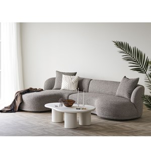 Malibu-canapé d'angle gauche en tissu taupe