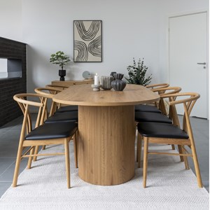 Mido-table à manger 6&nbsp;8 personnes 210 cm naturelle