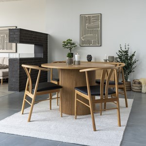 Mido- table à manger ronde 4 personnes  ø120 cm naturelle