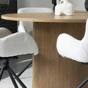 Mido- table à manger ronde 4 personnes  ø120 cm naturelle