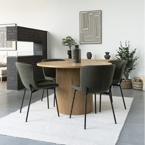 Mido- table à manger ronde 4 personnes  ø120 cm naturelle