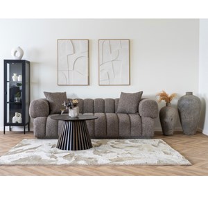 Oxford- canapé 3 places en tissu chenillé taupe