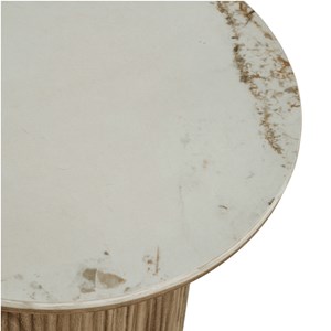 Rhod-table d'appoint en céramique et décor bois ø45 cm
