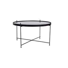Roma-table basse acier noir et verre ø70cm